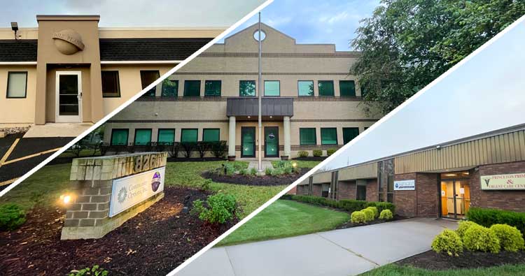 707 Alexander Road, Princeton, NJ. 826 Alexander Road, Princeton, NJ. and 14 Farber Road, Princeton, NJ. three exterior office rental building photos