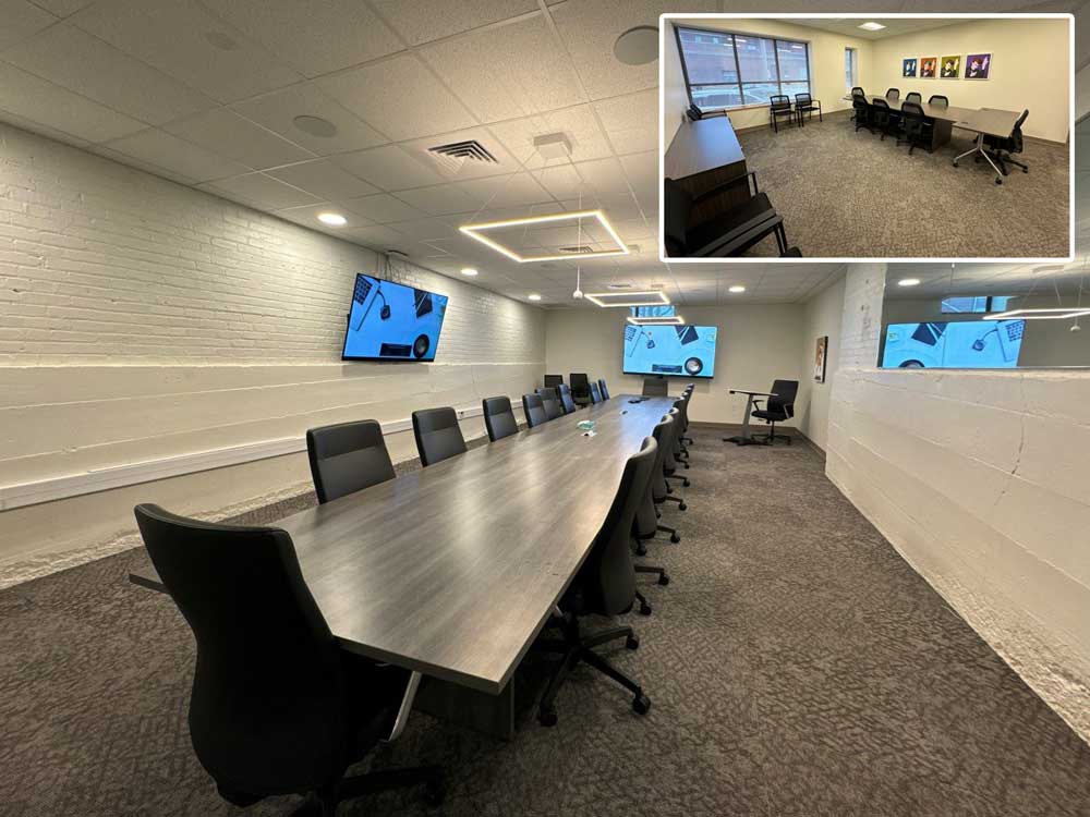 Conference room 1 and room 2 collage